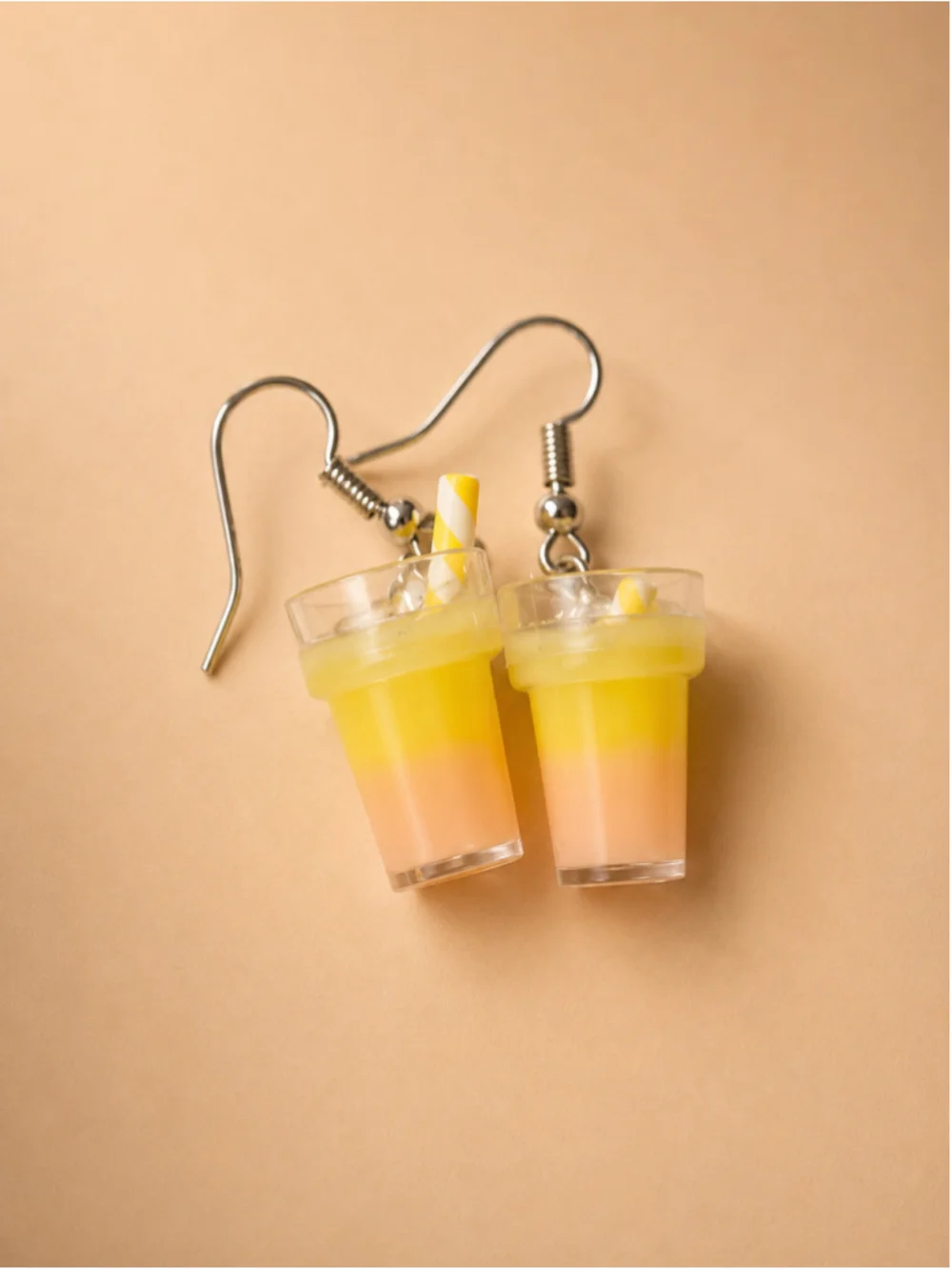 Women's Unbranded Drink Cup Earrings One Size Yellow Pink